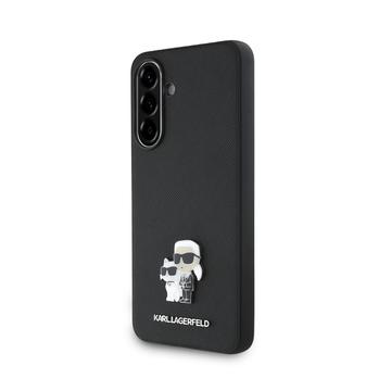 Samsung Galaxy A36 Karl Lagerfeld Saffiano Metal Karl and Choupette Kotelo - musta