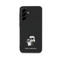 Samsung Galaxy A36 Karl Lagerfeld Saffiano Metal Karl and Choupette Kotelo - musta