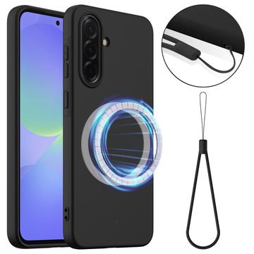 Samsung Galaxy A36/A56 Nestemäinen Silikoni Suojakuori - MagSafe-yhteensopiva - Musta