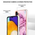 Samsung Galaxy A36 Marble Pattern Galvanoitu TPU-Suojakotelo - Sininen / Pinkki
