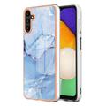 Samsung Galaxy A36 Marble Pattern Galvanoitu TPU-Suojakotelo - Sininen