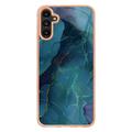Samsung Galaxy A36 Marble Pattern Galvanoitu TPU-Suojakotelo - Vihreä