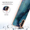 Samsung Galaxy A36 Marble Pattern Galvanoitu TPU-Suojakotelo - Vihreä