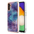 Samsung Galaxy A36 Marble Pattern Galvanoitu TPU-Suojakotelo - Violetti