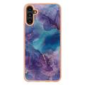 Samsung Galaxy A36 Marble Pattern Galvanoitu TPU-Suojakotelo - Violetti