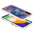 Samsung Galaxy A36 Marble Pattern Galvanoitu TPU-Suojakotelo - Violetti