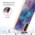 Samsung Galaxy A36 Marble Pattern Galvanoitu TPU-Suojakotelo - Violetti