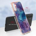 Samsung Galaxy A36 Marble Pattern Galvanoitu TPU-Suojakotelo - Violetti