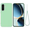Samsung Galaxy A37 Nestemäinen silikonikotelo käsihihnalla - vihreä