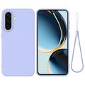 Samsung Galaxy A37 Nestemäinen silikonikotelo käsihihnalla - Violetti