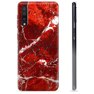 Samsung Galaxy A50 TPU Suojakuori - Punainen Marmori