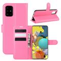 Samsung Galaxy A51 5G Lompakkokotelo Magneettisella Sulkijalla - Rosa