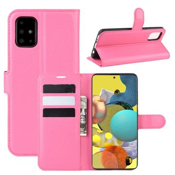 Samsung Galaxy A51 5G Lompakkokotelo Magneettisella Sulkijalla - Rosa