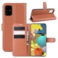 Samsung Galaxy A51 5G Lompakkokotelo Magneettisella Sulkijalla - Ruskea