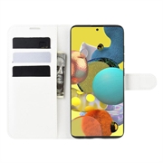 Samsung Galaxy A51 5G Lompakkokotelo Magneettisella Sulkijalla - Valkoinen