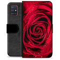 Samsung Galaxy A51 Premium Lompakkokotelo - Ruusu