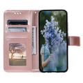 Samsung Galaxy A55 Mandala Series Lompakkokotelo - Ruusukulta