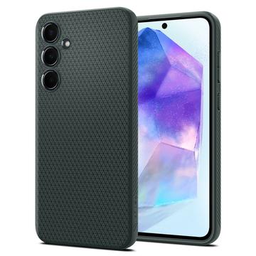 Samsung Galaxy A55 Spigen Liquid Air TPU Suojakuori - Tummanvihreä