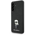 Samsung Galaxy A56 Karl Lagerfeld Fixed Glitter Metal Ikonik Kotelo - Musta