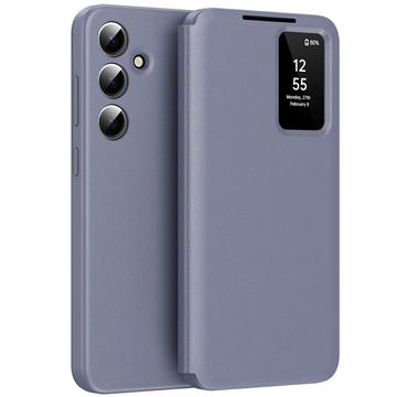 Samsung Galaxy A56 Smart Clear View Käännä kotelo korttipaikka - harmaa violetti