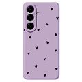 Samsung Galaxy A57 Ohut TPU-kotelo sydänkuviollalo - Violetti / Musta