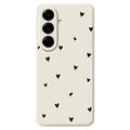 Samsung Galaxy A57 Ohut TPU-kotelo sydänkuviolla - Beige / Musta