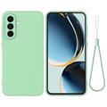 Samsung Galaxy A57 Nestemäinen silikonikotelo käsihihnalla - vihreä