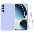 Samsung Galaxy A57 Nestemäinen silikonikotelo käsihihnalla - Violetti