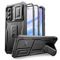 Samsung Galaxy A57 Tech-Protect Kevlar Cam+ 2-osainen kotelo - näytönsuoja, kameransuoja, tukijalka - musta