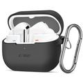 Samsung Galaxy Buds3/Buds3 Pro/Buds3 FE Tech-Protect silikoninen koukkukotelo - musta