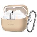Samsung Galaxy Buds3/Buds3 Pro/Buds3 FE Tech-Protect silikoninen koukkukotelo - Caffè Latte