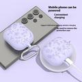 Samsung Galaxy Buds3/Buds3 Pro Kukkakuvio nestemäinen silikoni kotelo ja karabiini - vaaleanpunainen - vaaleanpunainen
