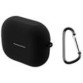 Samsung Galaxy Buds3 FE Silikonikotelo Karabiinilla - Musta