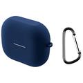 Samsung Galaxy Buds3 FE Silikonikotelo Karabiinilla - Tummansininen
