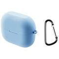 Samsung Galaxy Buds3 FE Silikonikotelo Karabiinilla - Sky Sininen