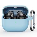 Samsung Galaxy Buds3 Pro Silikonikotelo Karabiinilla - Sky Sininen