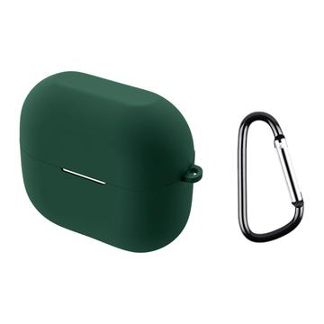 Samsung Galaxy Buds3/Buds3 Pro Silikonikotelo Karabiinilla - Vihreä