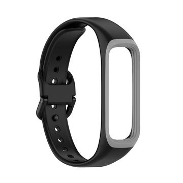 Samsung Galaxy Fit2 Pehmeä Silikoniranneke - Musta / Harmaa