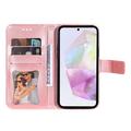 Samsung Galaxy M35 Mandala Series Lompakkokotelo - Pinkki