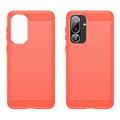 Samsung Galaxy M56/F56 Harjattu TPU Suojakuori - Hiilikuitu