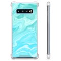 Samsung Galaxy S10 Hybrid Suojakuori - Sininen Marmori