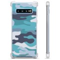 Samsung Galaxy S10+ Hybrid Suojakuori - Sininen Maastokuviointi