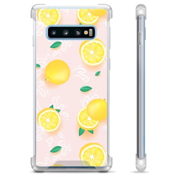 Samsung Galaxy S10+ Hybrid Suojakuori - Sitruunakuvioinen