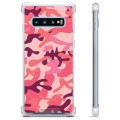 Samsung Galaxy S10+ Hybrid Suojakuori - Pinkki Maastokuviointi