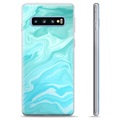 Samsung Galaxy S10+ TPU Suojakuori - Sininen Marmori