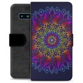 Samsung Galaxy S10 Premium Lompakkokotelo - Värikäs Mandala