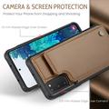 Samsung Galaxy S20 FE 5G/S20 FE 2022 Caseme C22 RFID-korttilompakko - ruskea