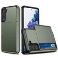 Samsung Galaxy S21 5G Hybridikotelo Liukuvalla Korttipaikalla - Vert Armée