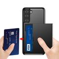 Samsung Galaxy S21 5G Hybridikotelo Liukuvalla Korttipaikalla - Musta