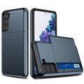 Samsung Galaxy S21 5G Hybridikotelo Liukuvalla Korttipaikalla - Tummansininen